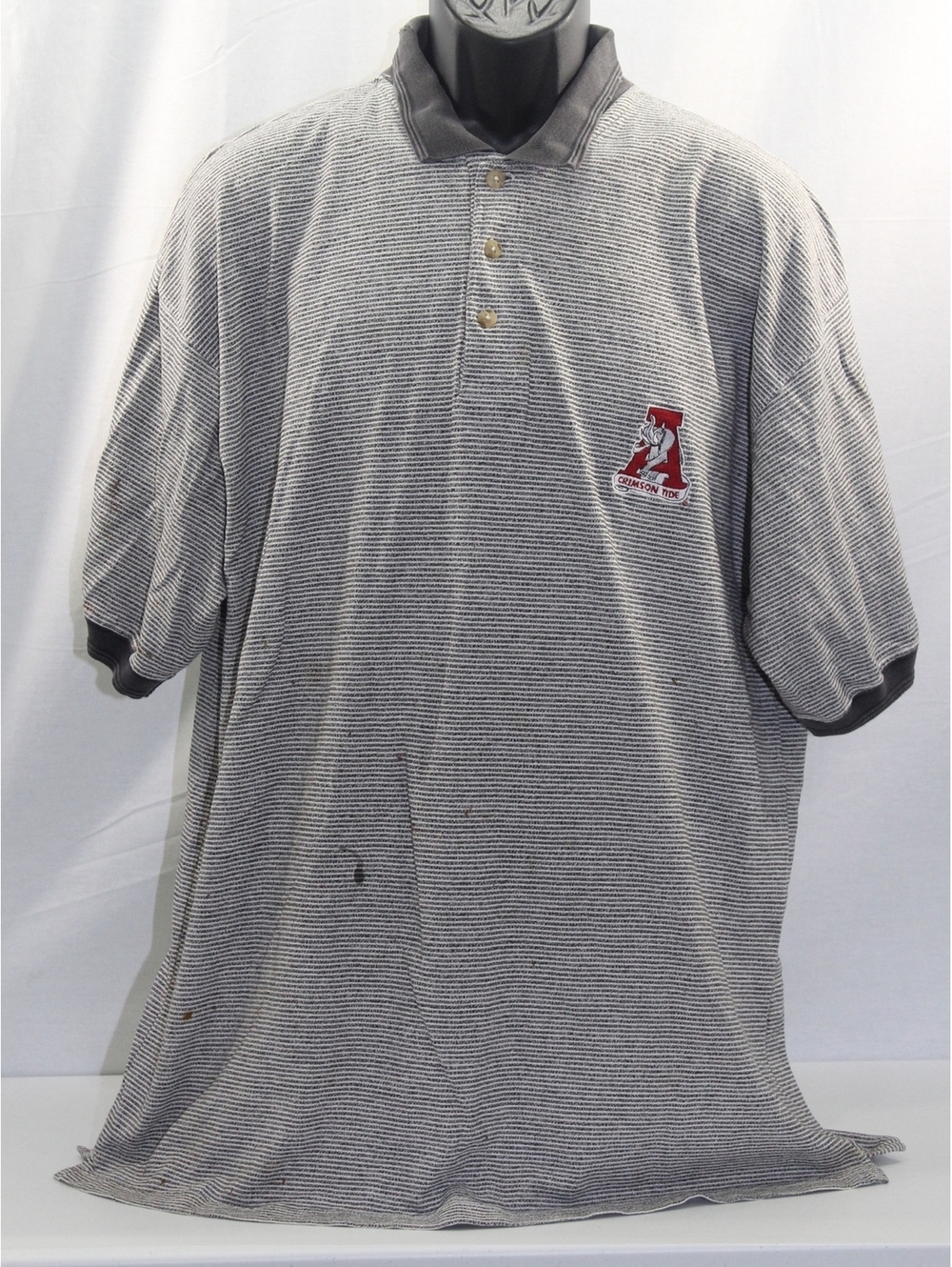 Vintage 80s Alabama Crimson Tide Polo Shirt Mens XL Trashed Distressed Well Worn